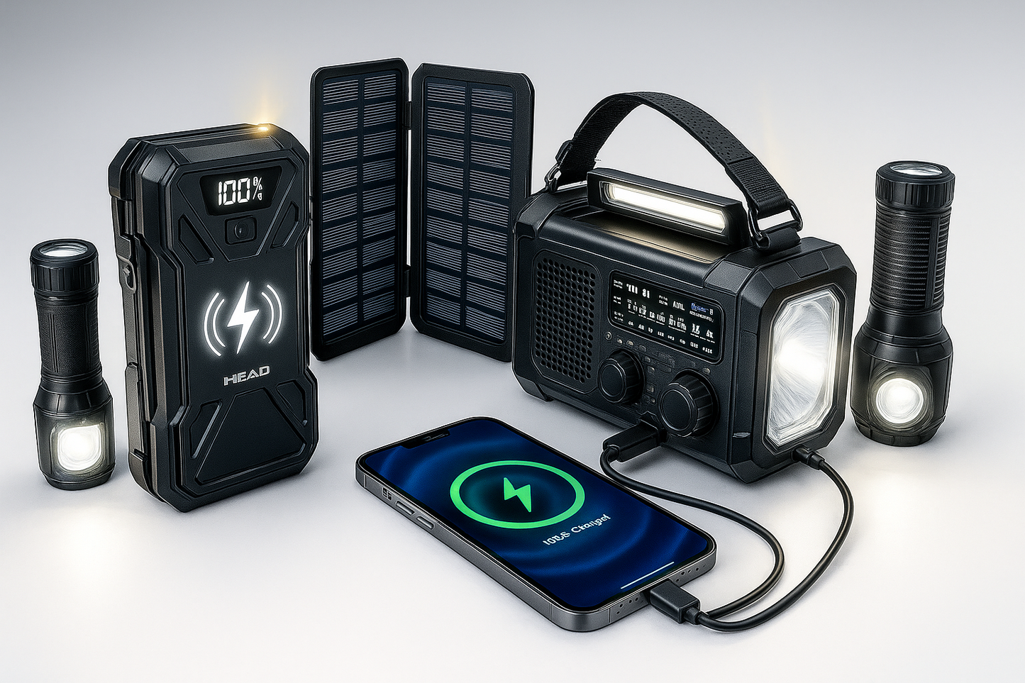 KIT Anti-Apagão | Leroy Merlin | Radio Solar + Gerador Portatil á Gasolina + Power Bank 50K MAH + Extras